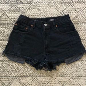 Black Levi shorts. Destroyed. Excellent condition
